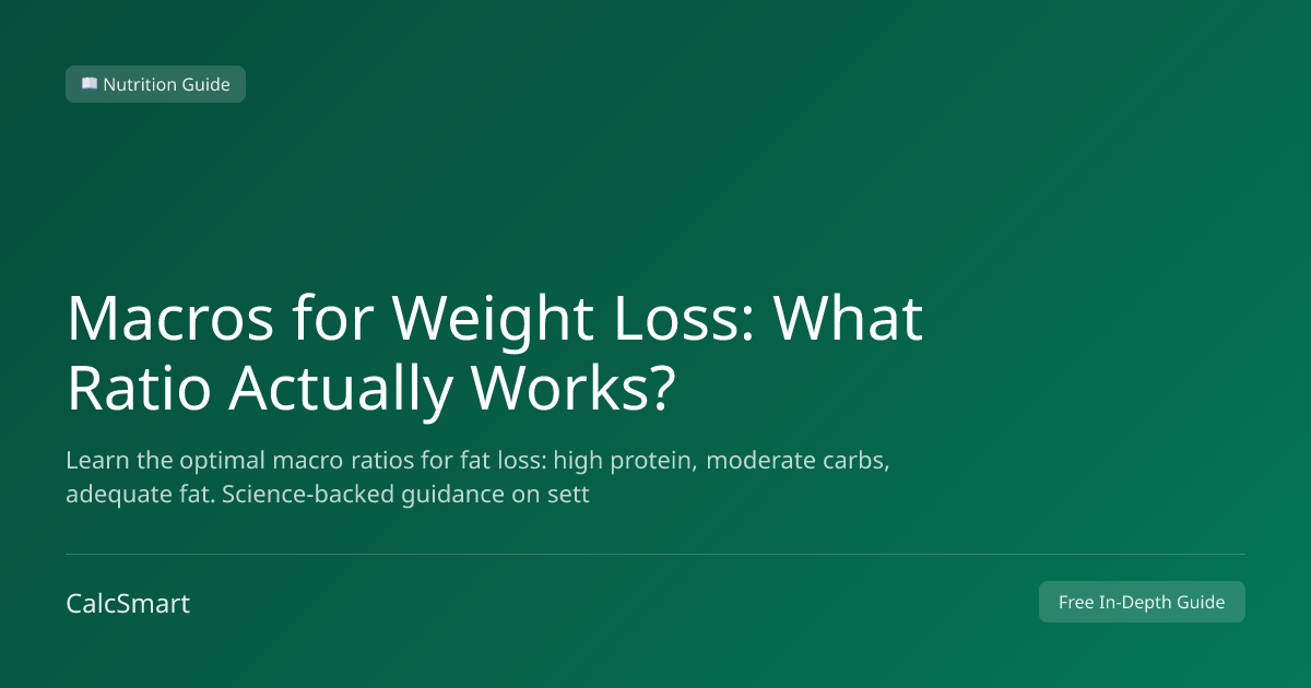 Macros for Weight Loss: What Ratio Actually Works?